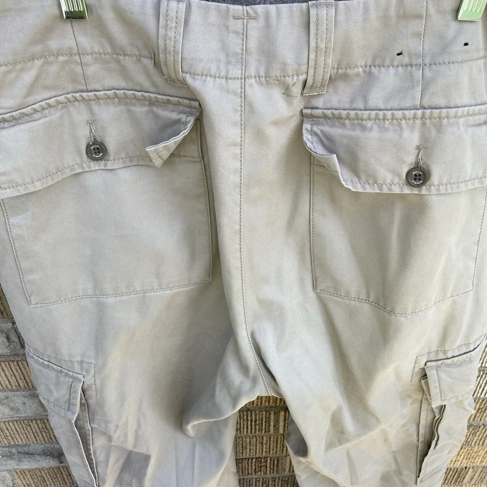 Banana Republic 36x34‎ Khaki Cargo Pants Relaxed Fit Paratrooper Y2K